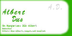 albert dus business card