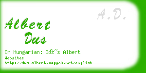 albert dus business card